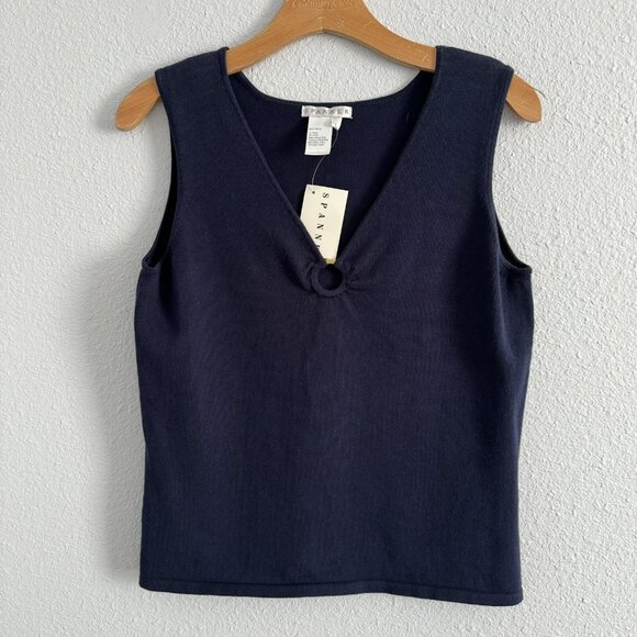 Spanner Sweater Tank Shell  Size Large Blue Women Top - Picture 11 of 12